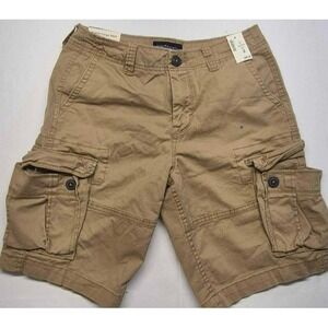 NWT Aero Men's Stretch Cargo Khaki Short 27W Hits Right‎ Below The Knee